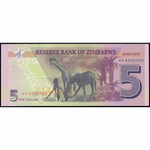Zimbabue - P100a - 5 Dollars - Imagen 2