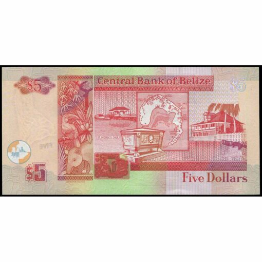 Belice - P67h - 5 Dollars - Imagen 2