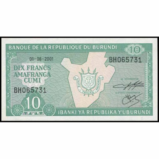 Burundi - P33d (2) - 10 Francs