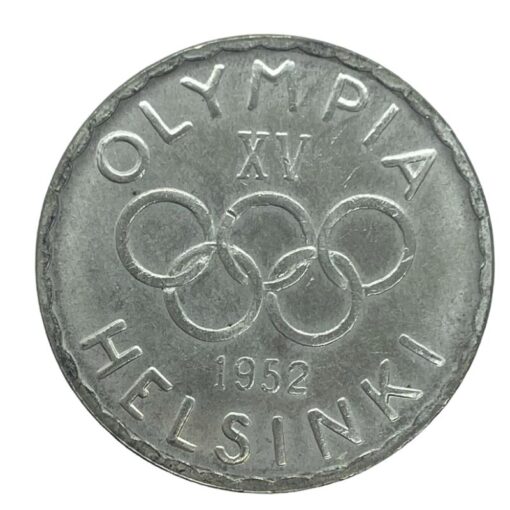 Km: 35 - 500 Markkaa Olympics Rings (Plata) 1952 Finland (Parliamentary Republic)