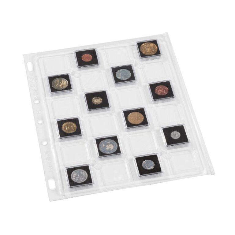 Hoja Para Monedas En Cartones o Sobre De 12 Espacios 5 x 5 cm Marca VK Hoja Para Monedas En Cartones o Sobre De 12 Espacios 5 x 5 cm Marca VK
