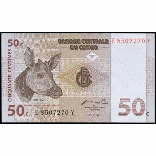 Congo Rep. Dem. - P84A - 50 Centimes