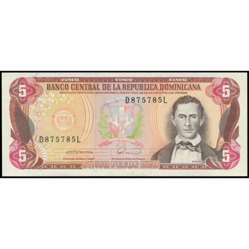 República Dominicana - P131 - 5 Pesos Oro