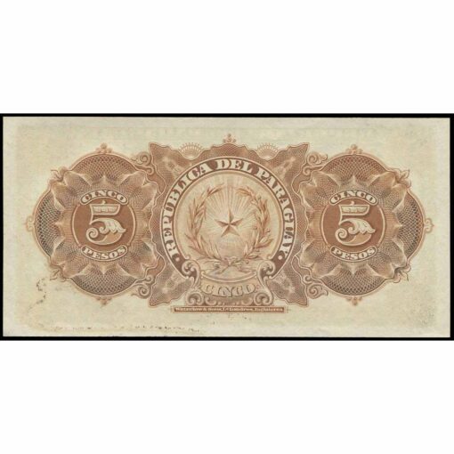 Paraguay - P156a - 5 Pesos M.N. = ½ Peso Oro - Imagen 2