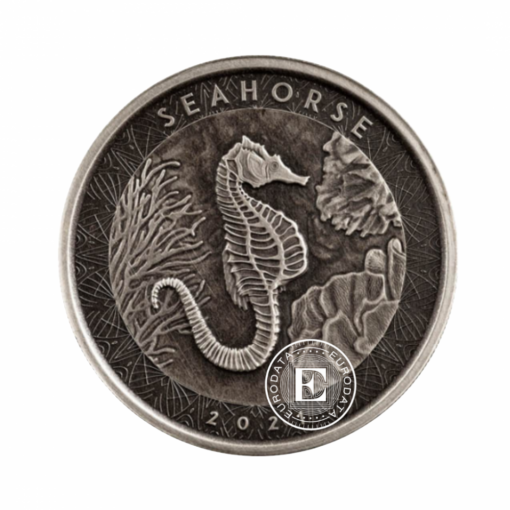 1 oz Silver Seahorse, Samoa 2021 (Antique Finish)