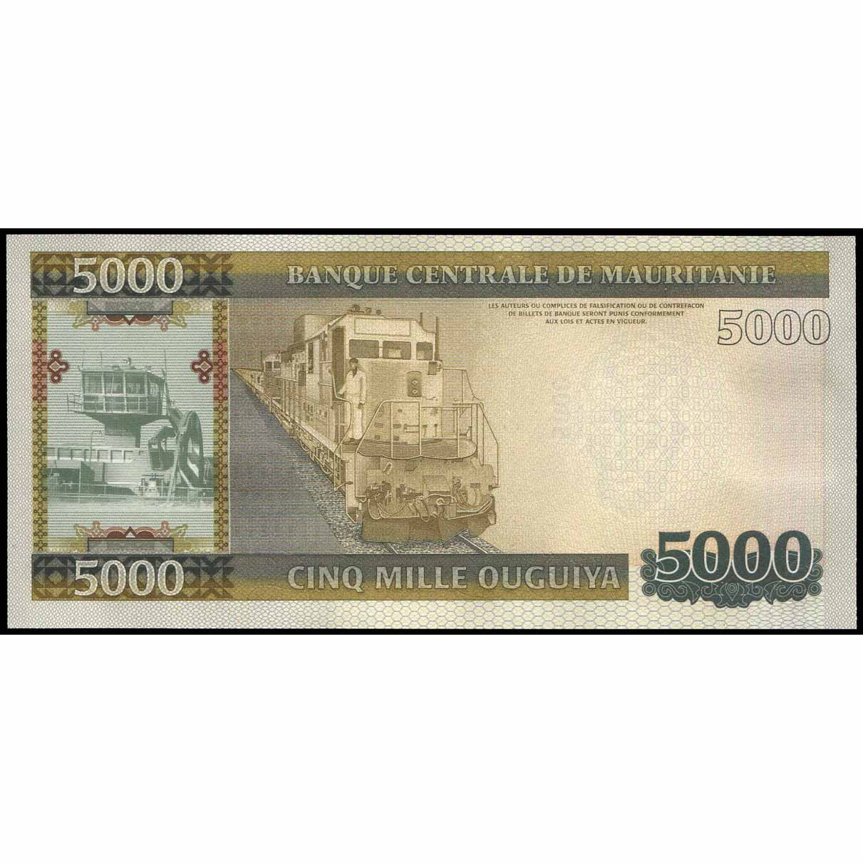 Mauritania - P21 - 5.000 Ouguiya - Imagen 2