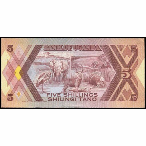 Uganda - P27 - 5 Shillings - Imagen 2