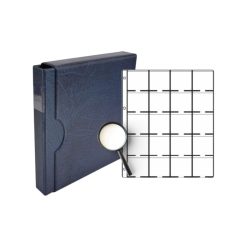 Pack Numismático para monedas álbum con estuche + hojas para 200 cartones + lupa de regalo