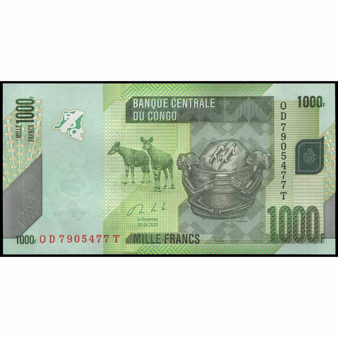 Congo Rep. Dem. - P101c - 1.000 Francs