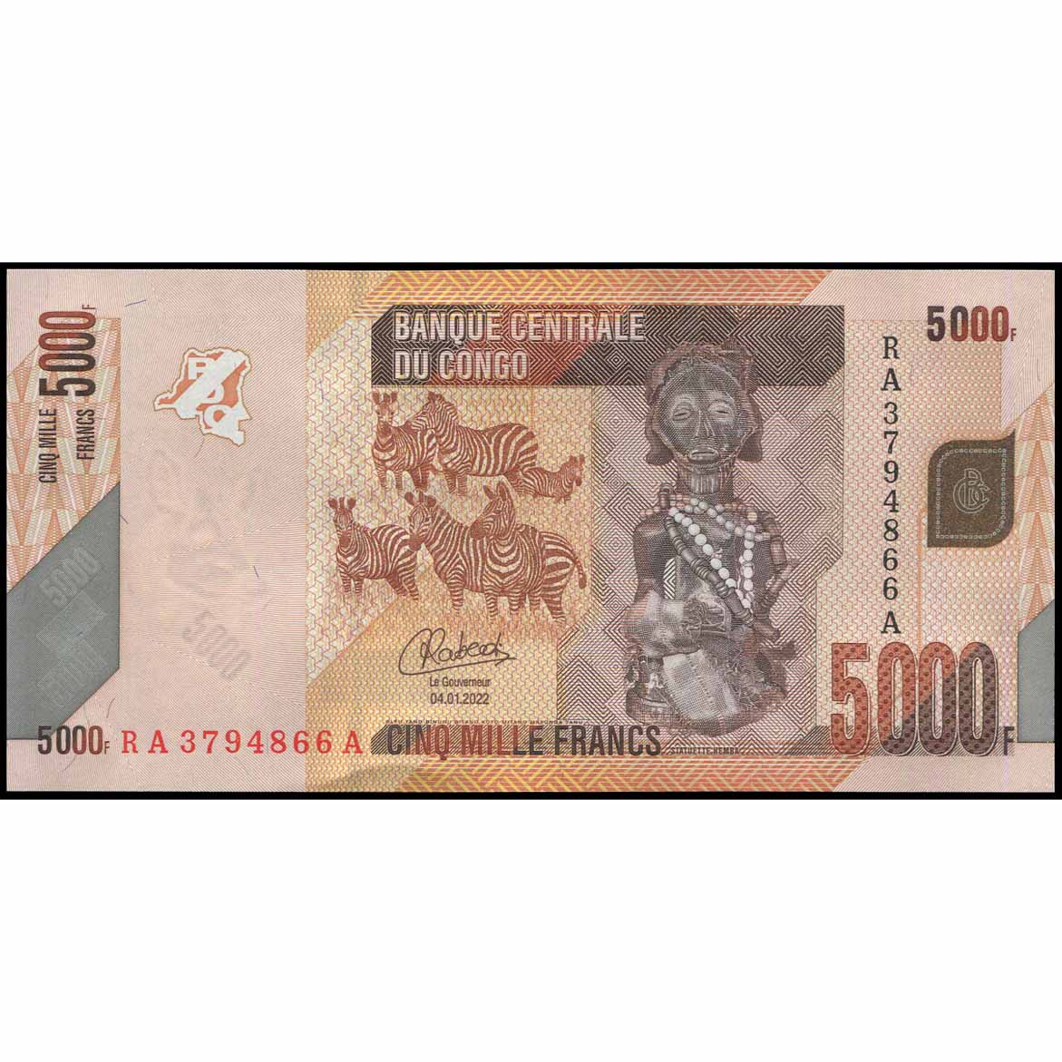 Congo Rep. Dem. - P102d - 5.000 Francs