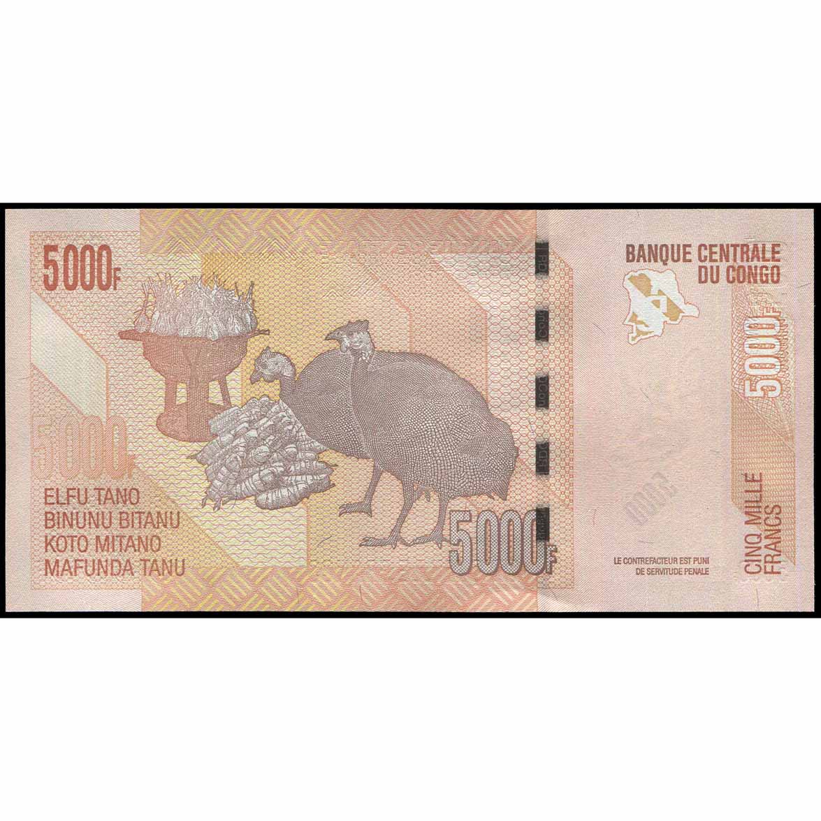 Congo Rep. Dem. - P102d - 5.000 Francs - Imagen 2